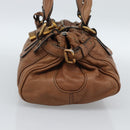 Chloe Paddington Hand Bag Leather Brown Gold Silver Auth am11945V-5