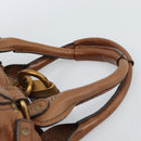 Chloe Paddington Hand Bag Leather Brown Gold Silver Auth am11945V-8