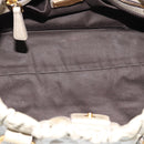 Miu Miu Side Ribbon Hand Bag Leather 2way Beige Gold Auth am11947V-11