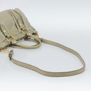Miu Miu Side Ribbon Hand Bag Leather 2way Beige Gold Auth am11947V-9