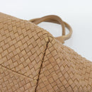 BOTTEGA VENETA INTRECCIATO Cabas MM Tote Bag Leather Beige 115664 Auth am11951V-10