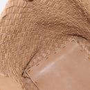BOTTEGA VENETA INTRECCIATO Cabas MM Tote Bag Leather Beige 115664 Auth am11951V-16