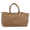 BOTTEGA VENETA INTRECCIATO Cabas MM Tote Bag Leather Beige 115664 Auth am11951V-2