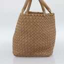 BOTTEGA VENETA INTRECCIATO Cabas MM Tote Bag Leather Beige 115664 Auth am11951V-5
