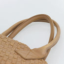 BOTTEGA VENETA INTRECCIATO Cabas MM Tote Bag Leather Beige 115664 Auth am11951V-8