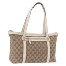GUCCI GG Canvas Tote Bag Beige Gold 153008 Auth am11952V-1