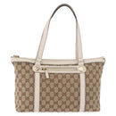 GUCCI GG Canvas Tote Bag Beige Gold 153008 Auth am11952V-13