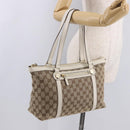GUCCI GG Canvas Tote Bag Beige Gold 153008 Auth am11952V-25