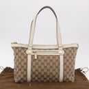 GUCCI GG Canvas Tote Bag Beige Gold 153008 Auth am11952V-12