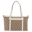GUCCI GG Canvas Tote Bag Beige Gold 153008 Auth am11952V-2