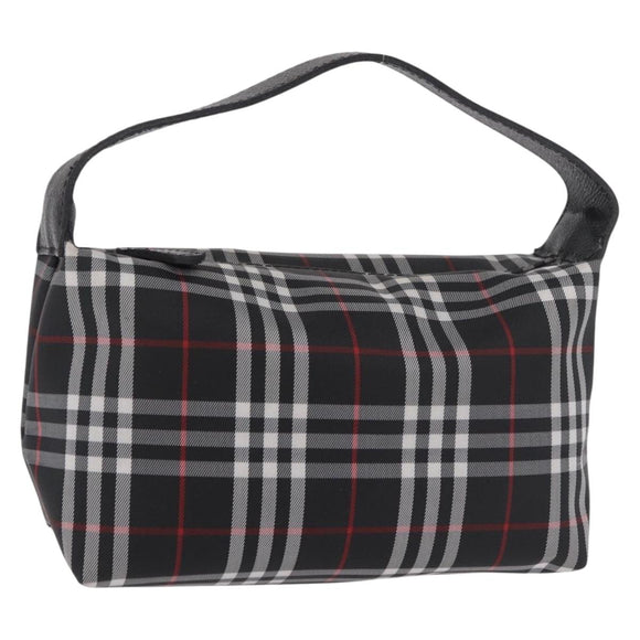 BURBERRY Hand Pouch Nylon Black Silver Auth am11953V