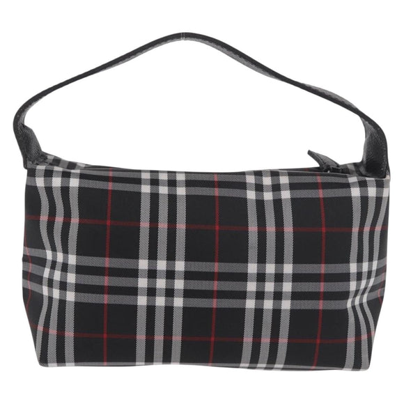 BURBERRY Hand Pouch Nylon Black Silver Auth am11953V