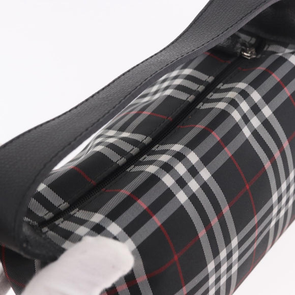 BURBERRY Hand Pouch Nylon Black Silver Auth am11953V
