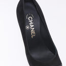 CHANEL Pearl Pumps Suede 35 1/2 Black CC Auth am11955M-14