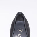 CHANEL Pearl Pumps Suede 35 1/2 Black CC Auth am11955M-17