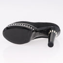 CHANEL Pearl Pumps Suede 35 1/2 Black CC Auth am11955M-25