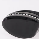 CHANEL Pearl Pumps Suede 35 1/2 Black CC Auth am11955M-26