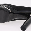 CHANEL Pearl Pumps Suede 35 1/2 Black CC Auth am11955M-27