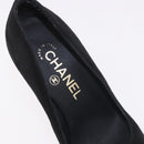 CHANEL Pearl Pumps Suede 35 1/2 Black CC Auth am11955M-31