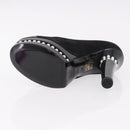 CHANEL Pearl Pumps Suede 35 1/2 Black CC Auth am11955M-7