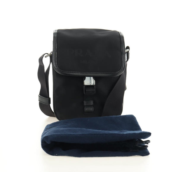 PRADA Shoulder Bag Nylon Black Silver Auth am11956SAM