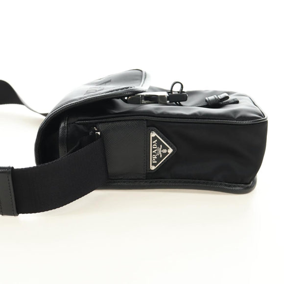 PRADA Shoulder Bag Nylon Black Silver Auth am11956SAM