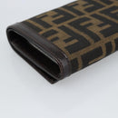 FENDI Zucca Canvas Bifold Wallet Black Brown Auth am11958V-11