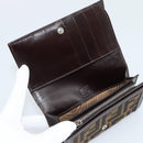 FENDI Zucca Canvas Bifold Wallet Black Brown Auth am11958V-12
