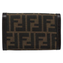 FENDI Zucca Canvas Bifold Wallet Black Brown Auth am11958V-3