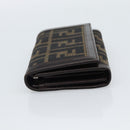FENDI Zucca Canvas Bifold Wallet Black Brown Auth am11958V-4