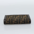 FENDI Zucca Canvas Bifold Wallet Black Brown Auth am11958V-6