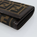 FENDI Zucca Canvas Bifold Wallet Black Brown Auth am11958V-8