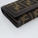 FENDI Zucca Canvas Bifold Wallet Black Brown Auth am11958V-9