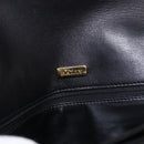 BALLY Double Flap Chain Shoulder Bag Leather Black Gold Auth am11961V-20