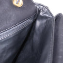 BALLY Double Flap Chain Shoulder Bag Leather Black Gold Auth am11961V-21