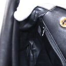 BALLY Double Flap Chain Shoulder Bag Leather Black Gold Auth am11961V-22