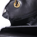 BALLY Double Flap Chain Shoulder Bag Leather Black Gold Auth am11961V-24