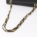 BALLY Double Flap Chain Shoulder Bag Leather Black Gold Auth am11961V-7