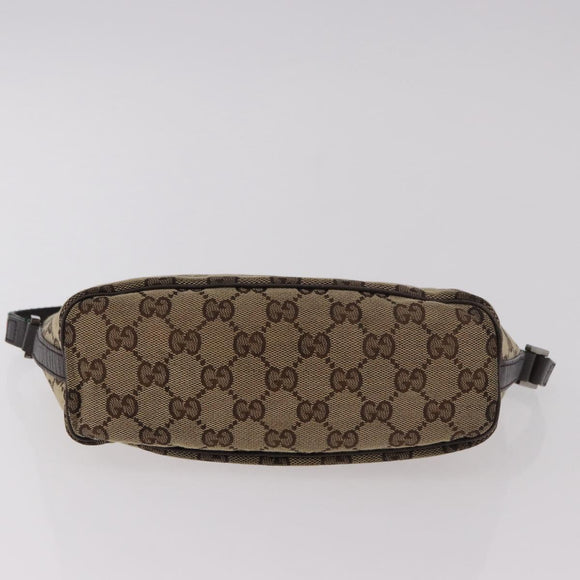 GUCCI GG Canvas Accessories Sherry Line Bag Beige Silver 141809 Auth am11962A