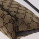 GUCCI GG Canvas Accessories Sherry Line Bag Beige Silver 141809 Auth am11962A-12