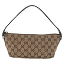 GUCCI GG Canvas Accessories Sherry Line Bag Beige Silver 141809 Auth am11962A-2