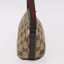 GUCCI GG Canvas Accessories Sherry Line Bag Beige Silver 141809 Auth am11962A-4