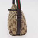 GUCCI GG Canvas Accessories Sherry Line Bag Beige Silver 141809 Auth am11962A-5