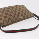 GUCCI GG Canvas Accessories Sherry Line Bag Beige Silver 141809 Auth am11962A-6