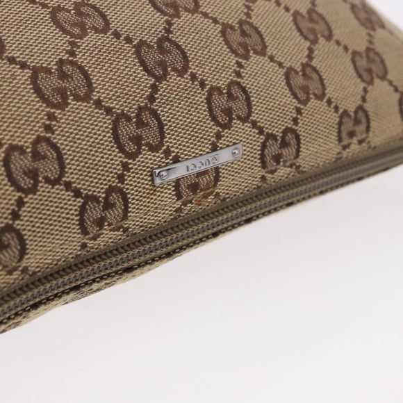 GUCCI GG Canvas Accessories Sherry Line Bag Beige Silver 141809 Auth am11962A