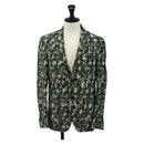 FENDI Tailored Jacket Zucca Canvas polyester 44 Green Black Auth am11963V-1