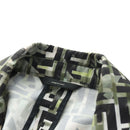 FENDI Tailored Jacket Zucca Canvas polyester 44 Green Black Auth am11963V-10