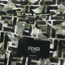 FENDI Tailored Jacket Zucca Canvas polyester 44 Green Black Auth am11963V-13