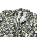 FENDI Tailored Jacket Zucca Canvas polyester 44 Green Black Auth am11963V-5