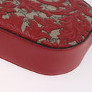 GUCCI GG Supreme Chain Shoulder Bag PVC Red Silver 409535 Auth am11964V-13